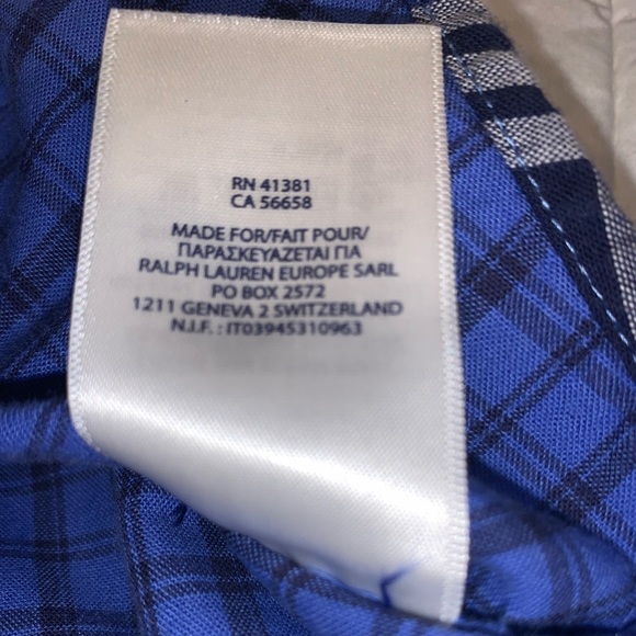 POLO Ralph Lauren blue plaid dress shirt BOYS size 14 16 14/16 - Picture 9 of 10
